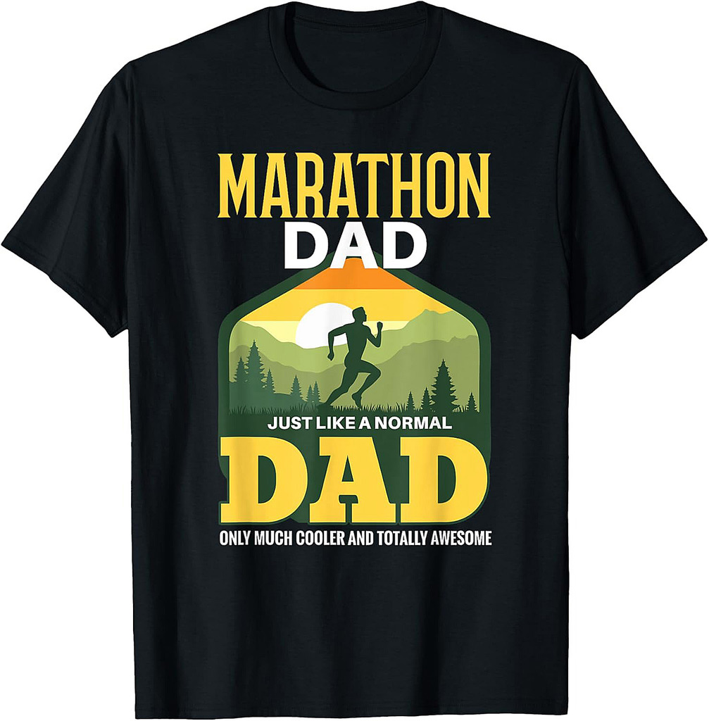 Mens Marathon Shirt Funny Dad Marathoner Father Running T-Shirt