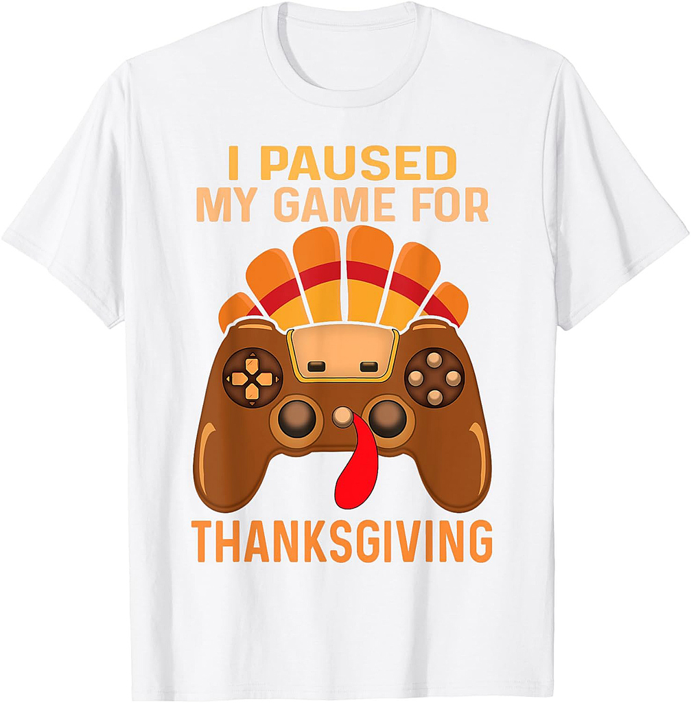 Happy Thanksgiving gaming fall Turkey gamer boys  men T-Shirt