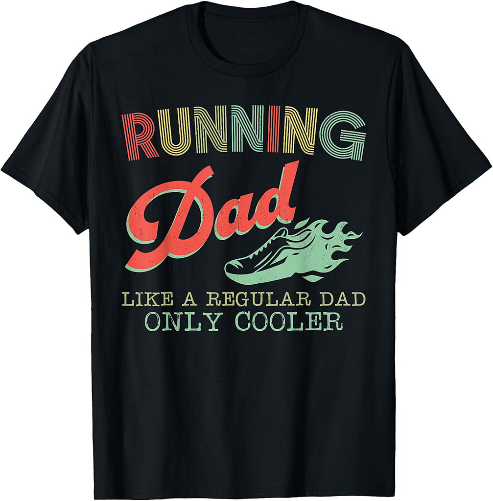 Running Runner Half Marathon Dad Father Vintage Running Dad T-Shirt