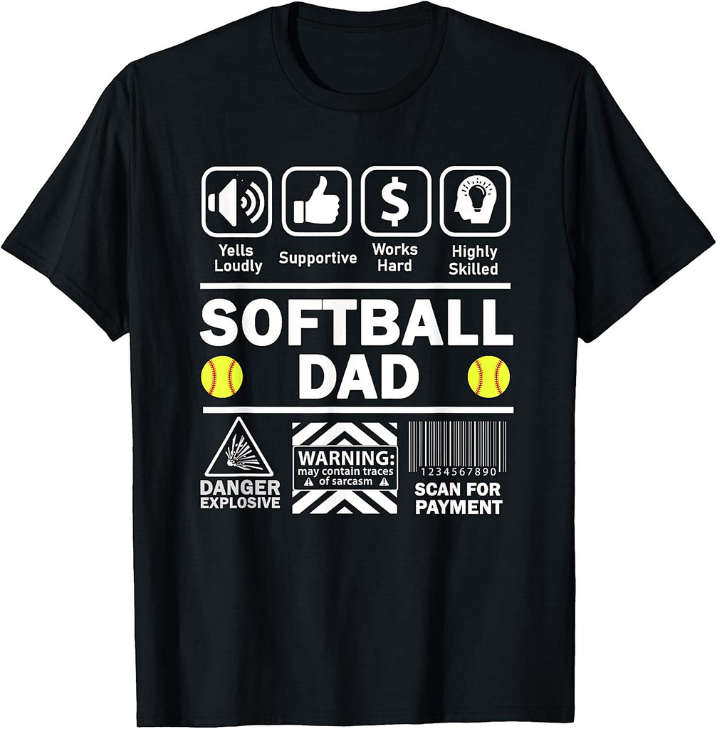 Softball Dad Funny Contents of Sports Father T-Shirt