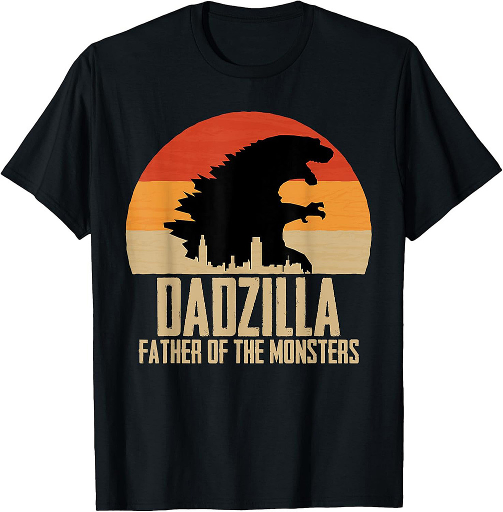 Dinosaur Dad Monsters Father's Day Dadzilla Dino Sunset T-Shirt