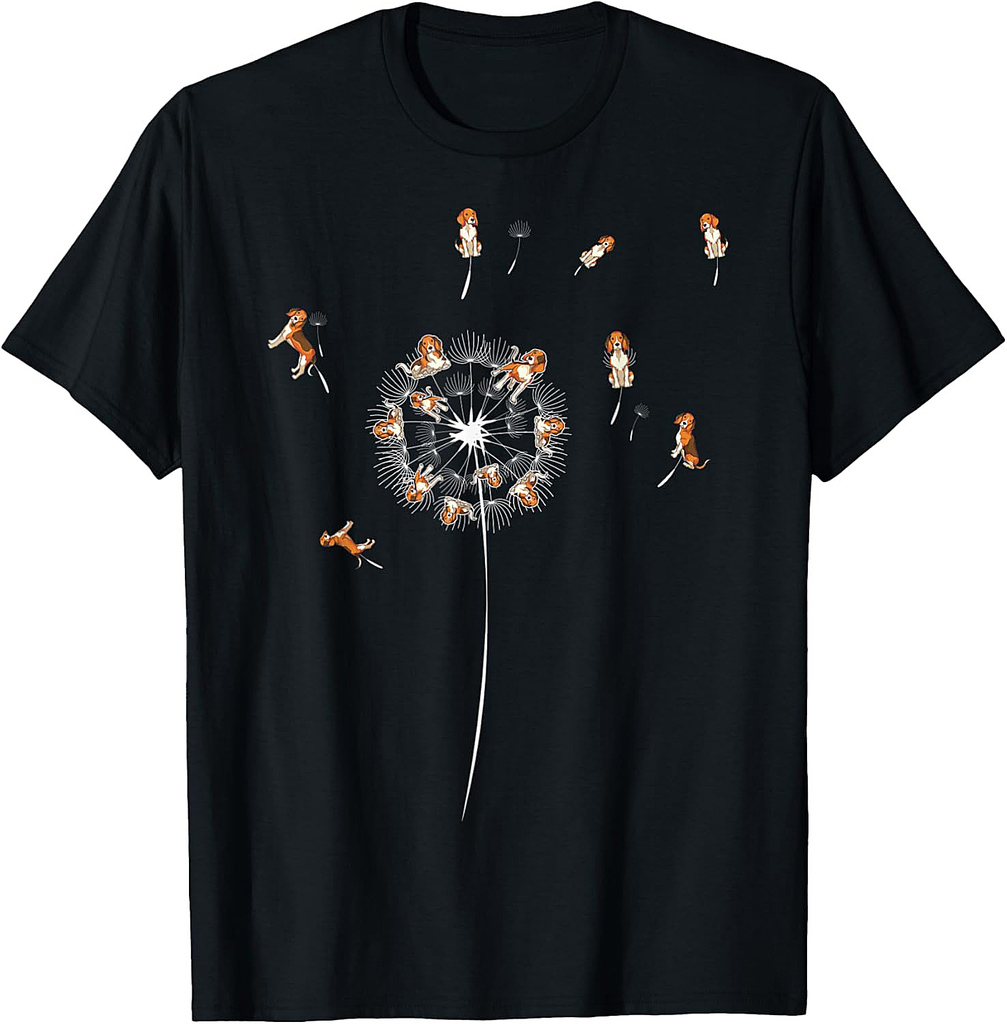Dog Owner Animal Pet Owner Dog Lover Dandelion Funny Beagle T-Shirt