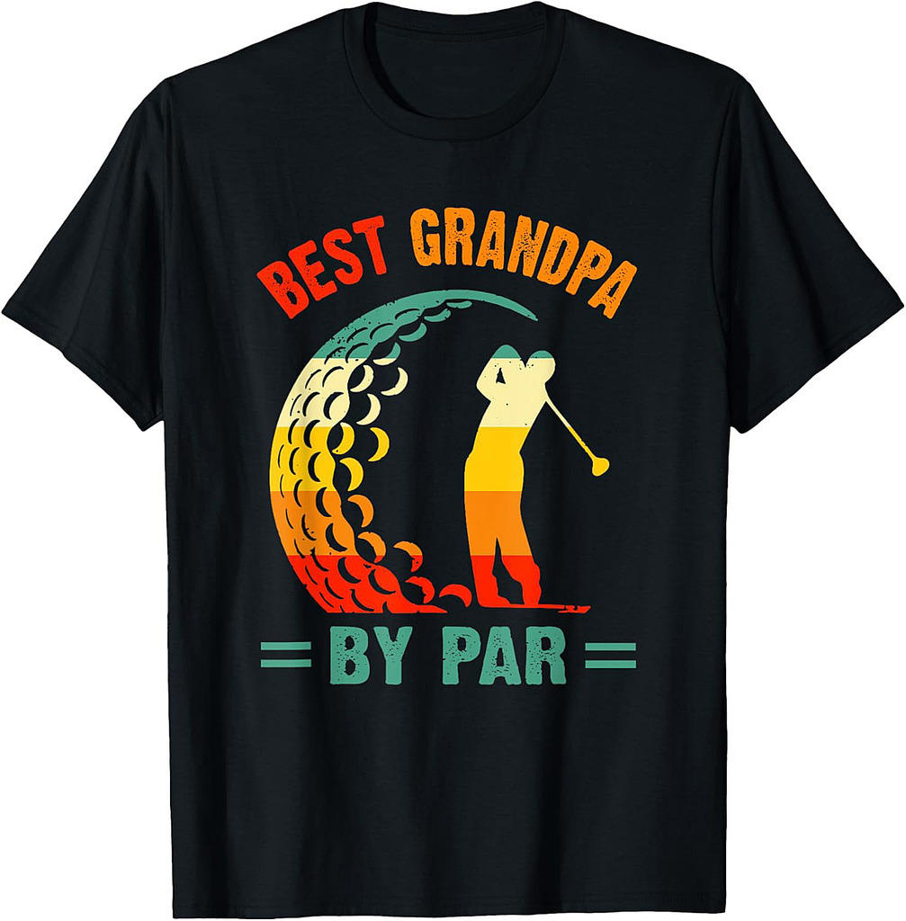 Best Grandpa By Par Golf Father's Day Golfing Funny Vintage T-Shirt