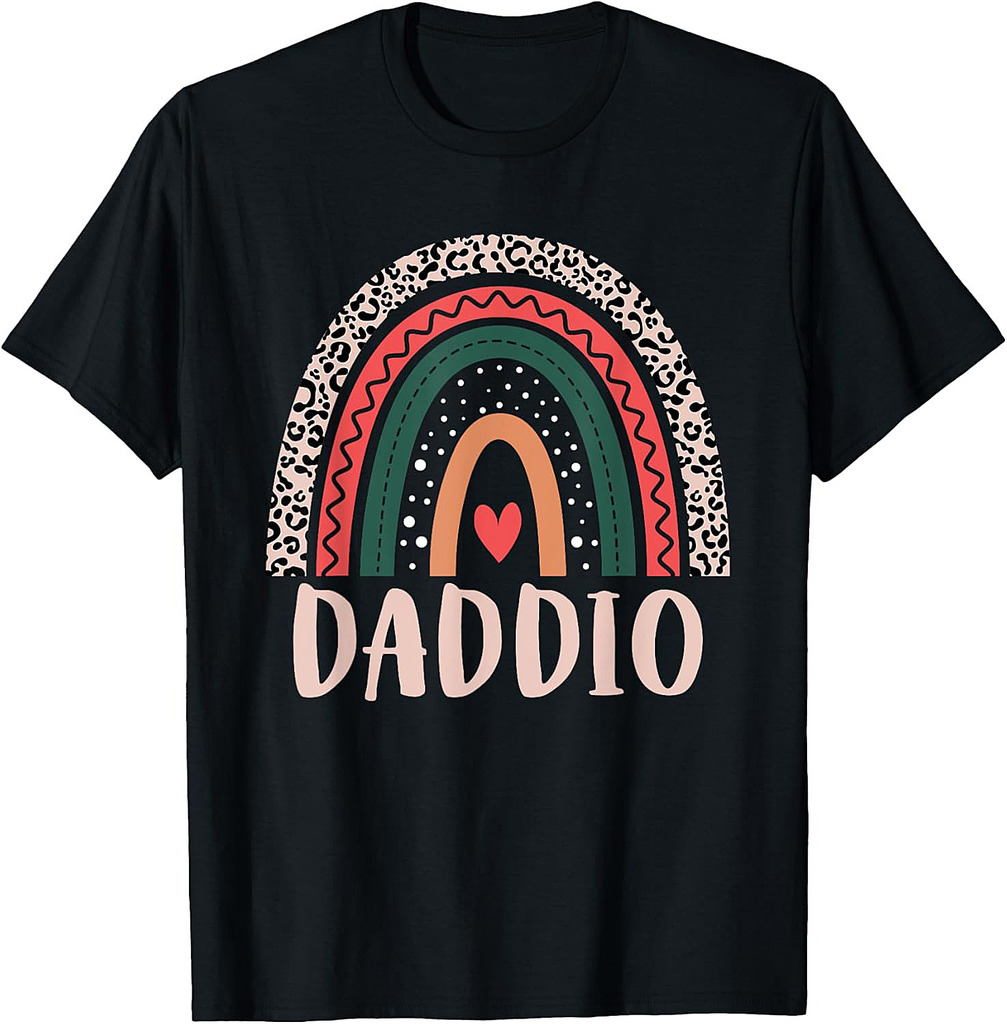 Daddio Rainbow Grandpa Grandfather Mens Fathers Day Daddio T-Shirt