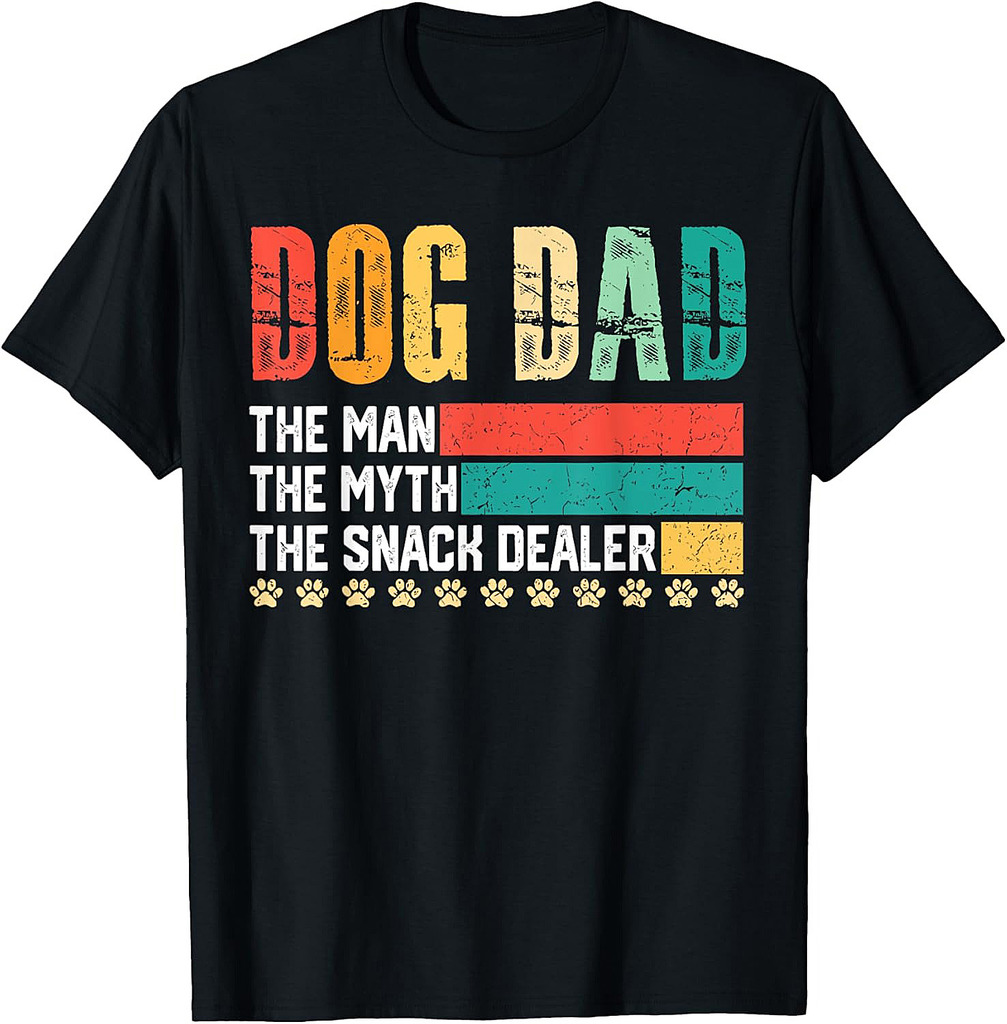 Vintage Dog Dad The Man The Myth Snack Dealer Father Day T-Shirt