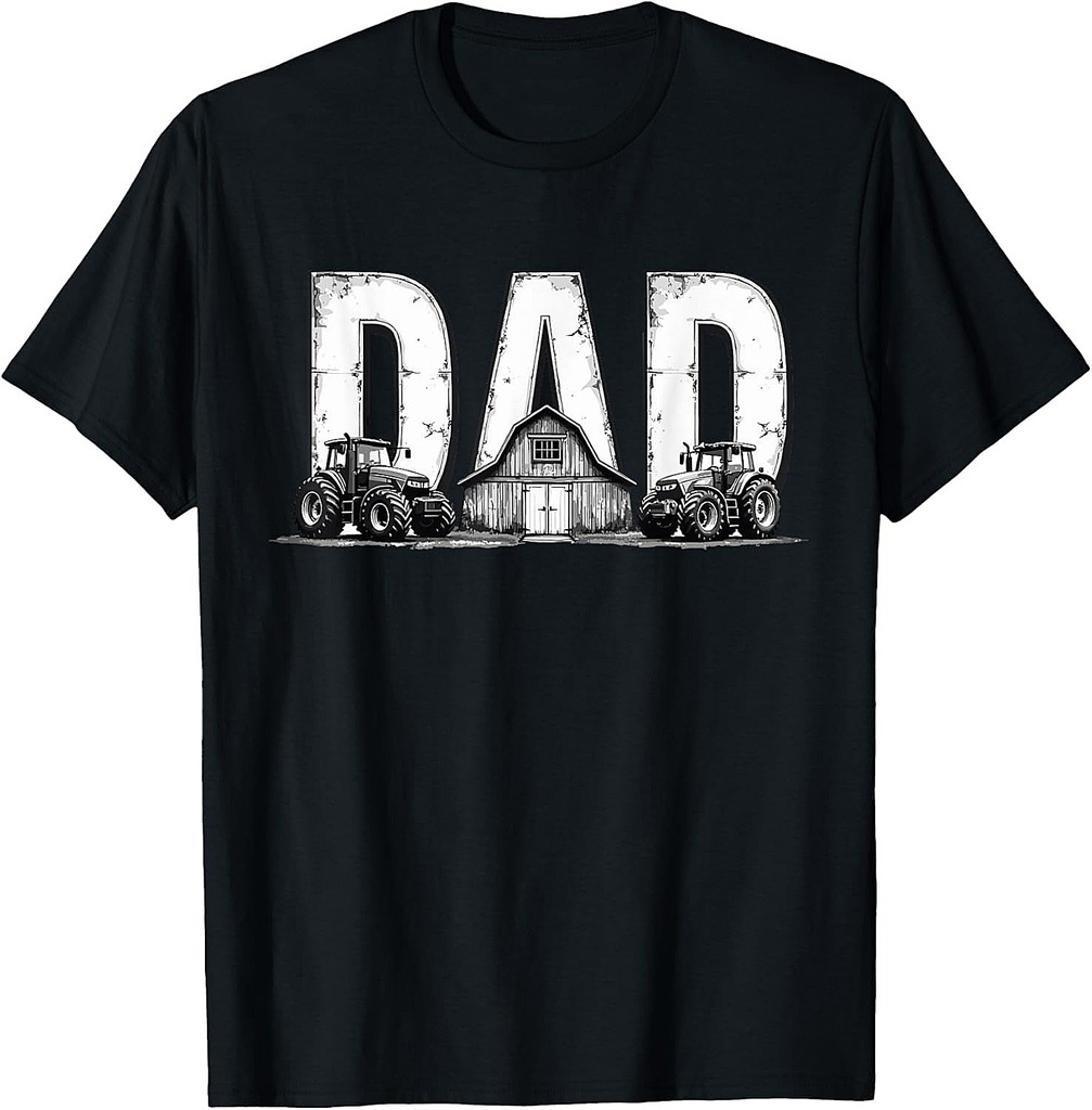 Vintage Farming Dad Tractor Farm Lover Fathers Day Men Daddy T-Shirt