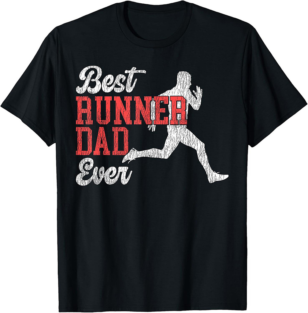 Running Runner Half Marathon Dad Father Vintage Best Runner Dad Ever T-Shirt