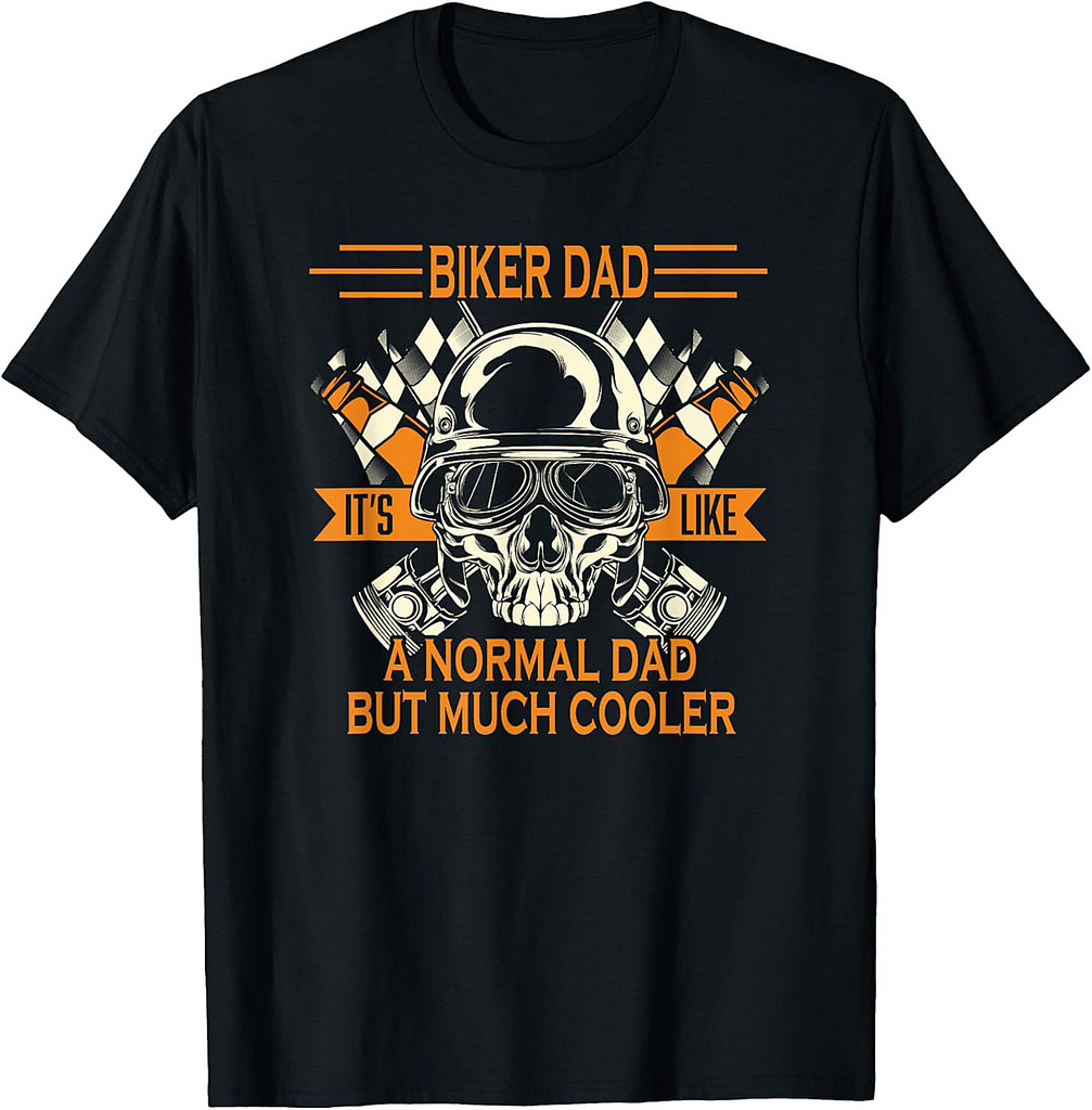Retro Biker Dad Daddy Motorcycle Father's Day Biker T-Shirt