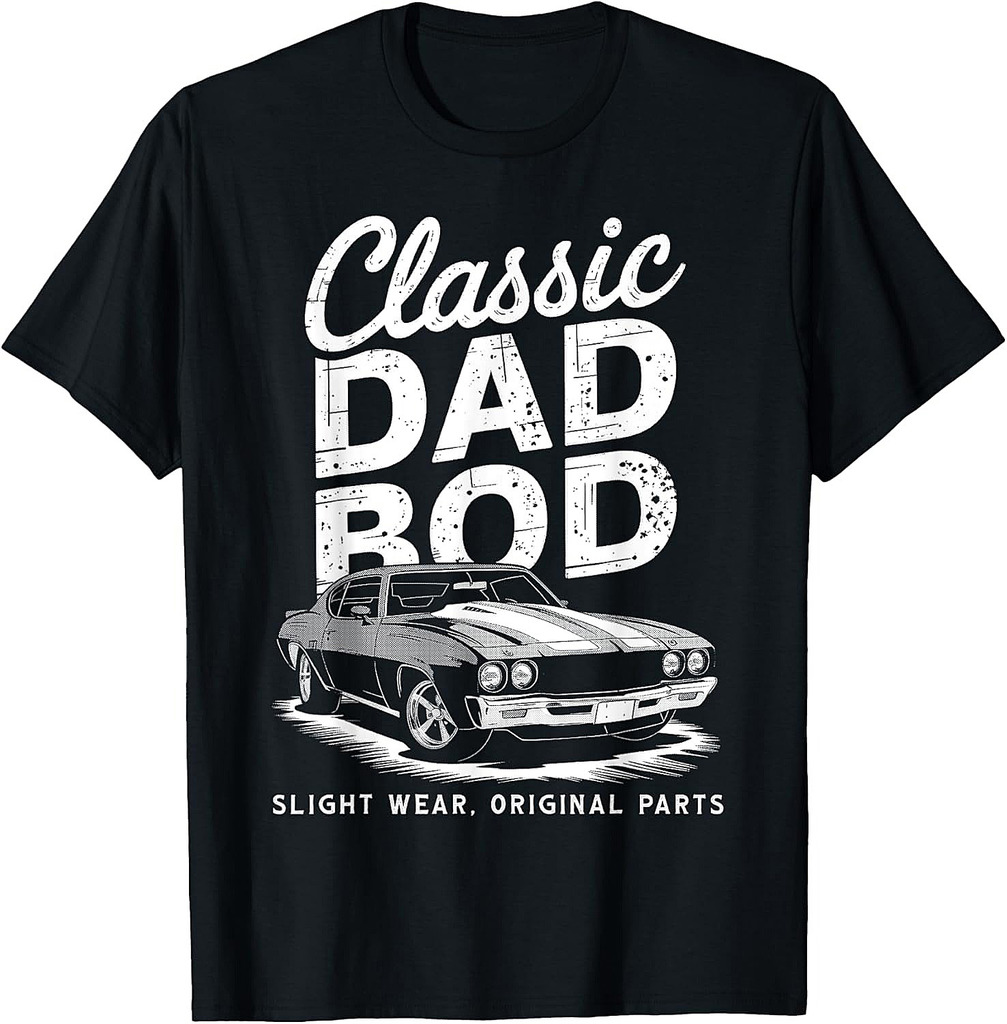 Funny Father's Day Classic Dad Bod Vintage Car Graphic Mens T-Shirt