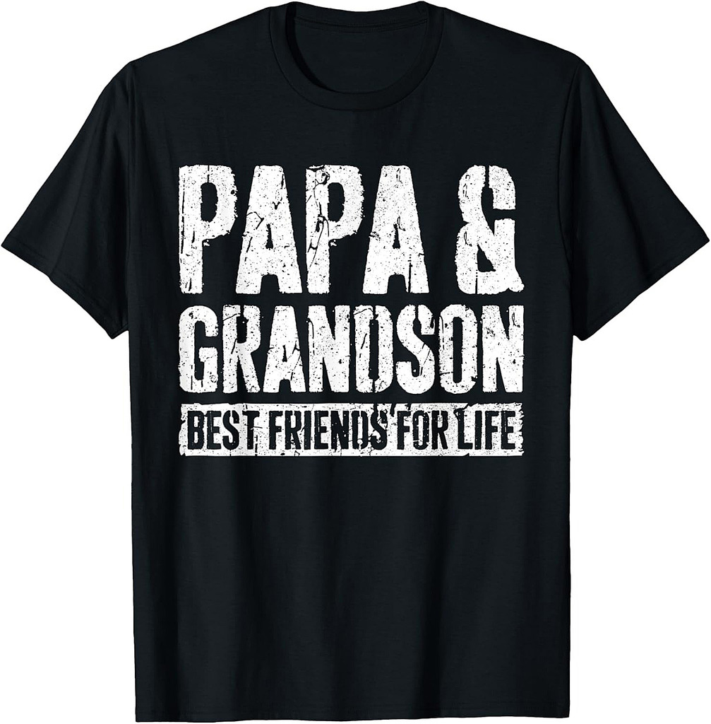 Papa And Grandson Best Friends For Life Shirt Fathers Day T-Shirt