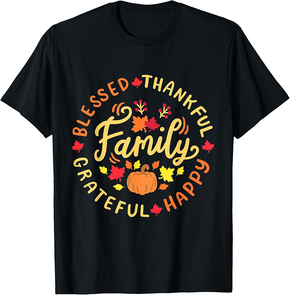 Blessed Thankful Family Thanksgiving Thankful T-Shirt