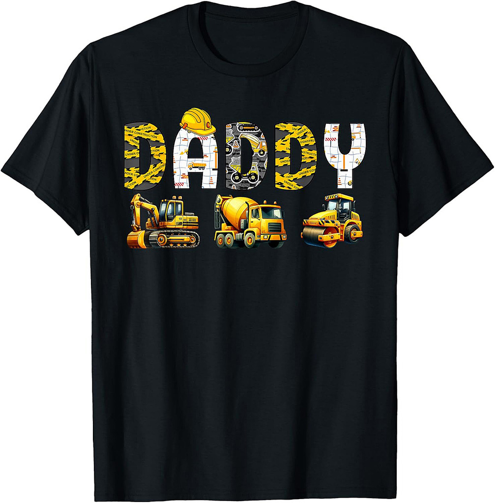 Daddy Family Matching Birthday Construction Boy Father T-Shirt