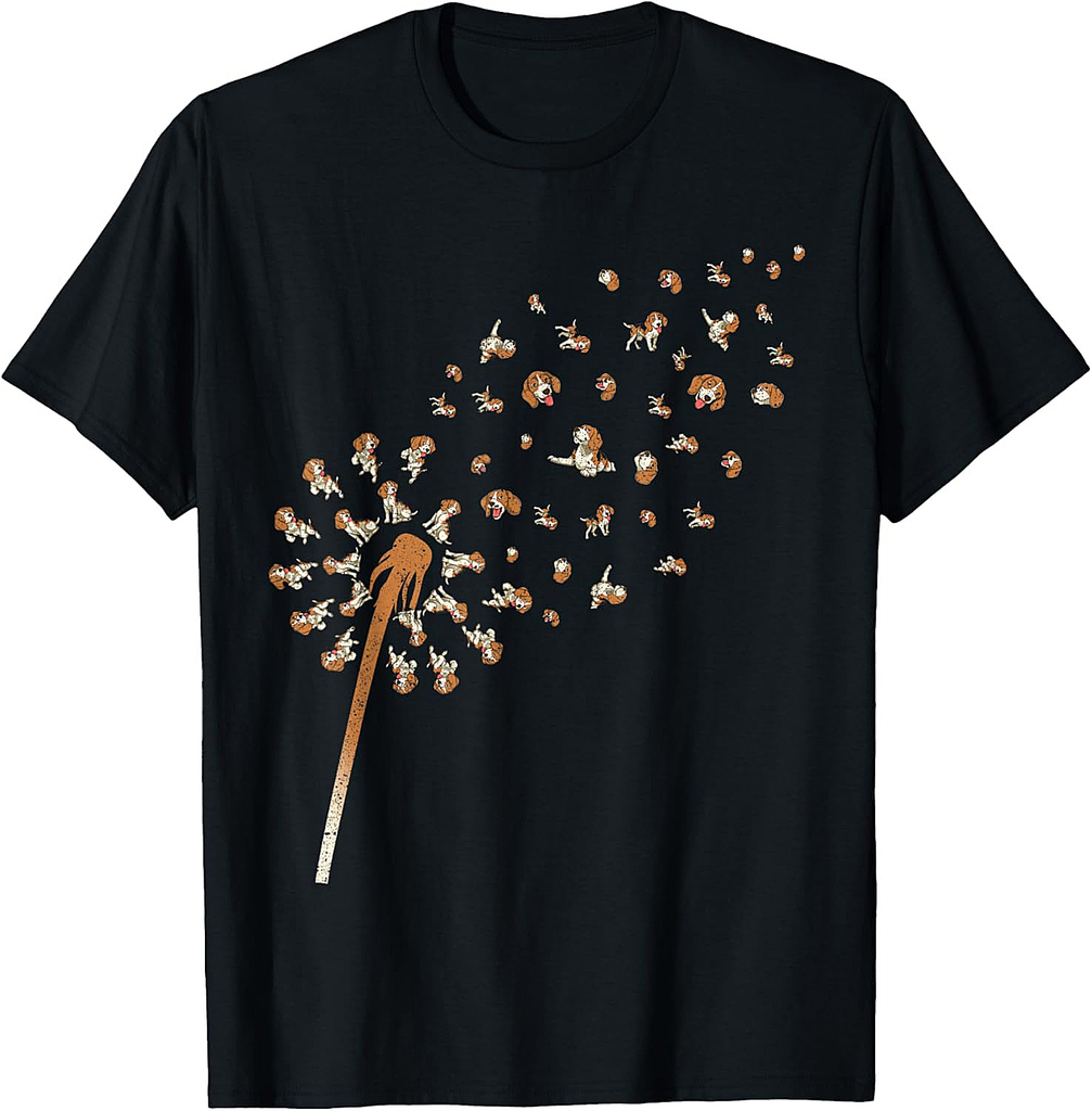 Cute Beagle Lover Pet Animal Dog Owner Dandelion Beagle T-Shirt for Men Women Girls