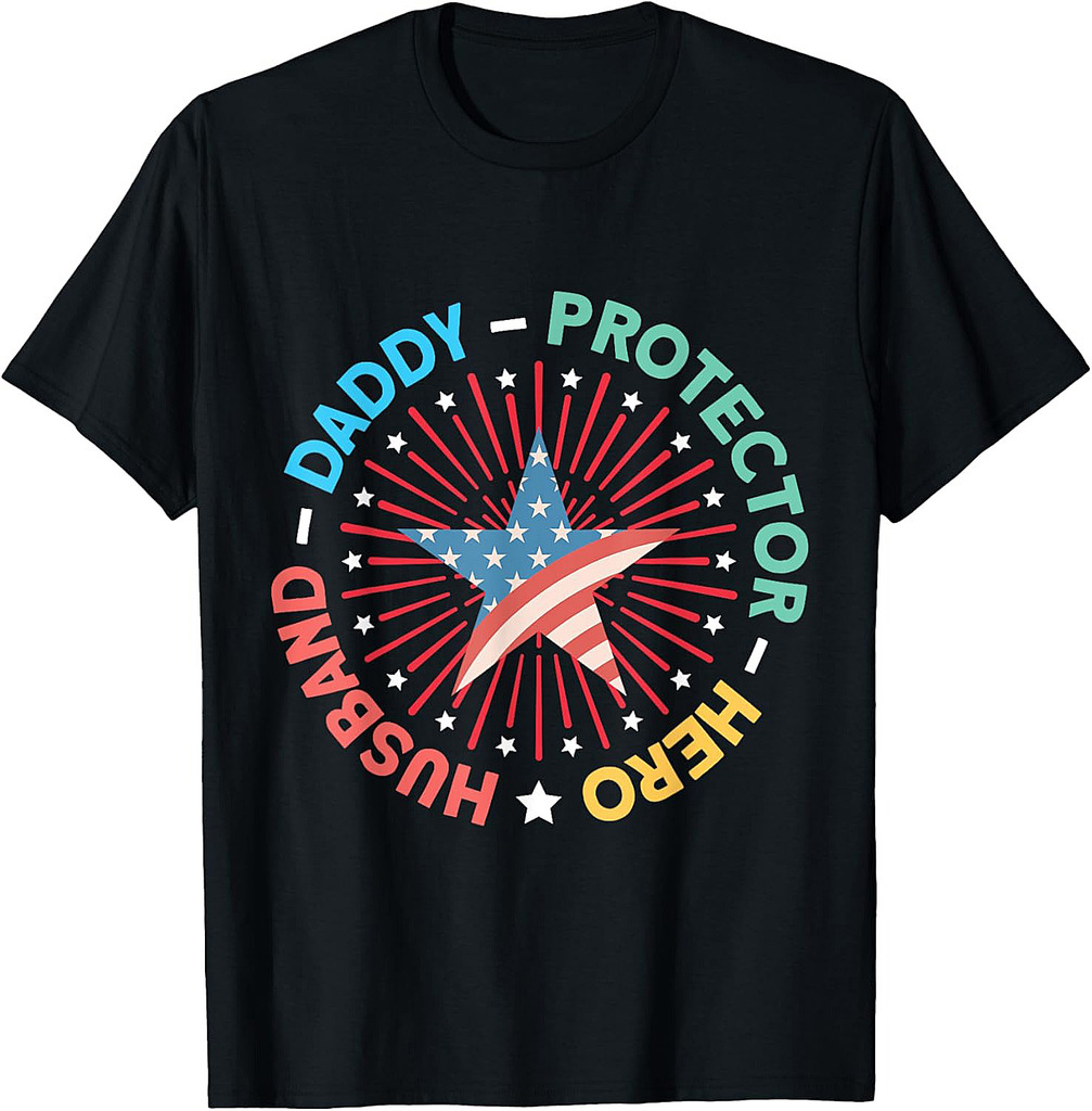 Husband Daddy Protector Hero Fathers Day T-Shirt