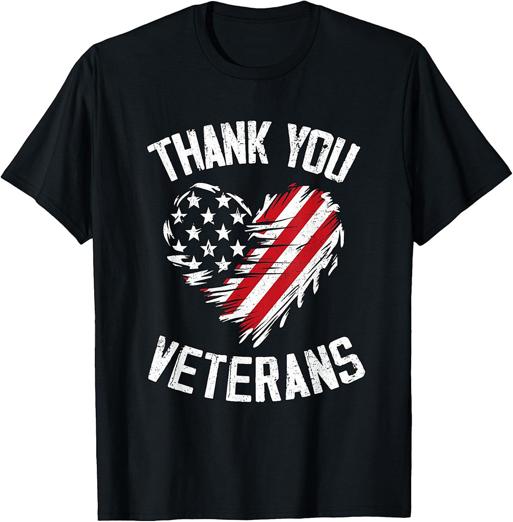 Thank You Veterans Patriotic American Flag Veterans Day 2025 T-Shirt