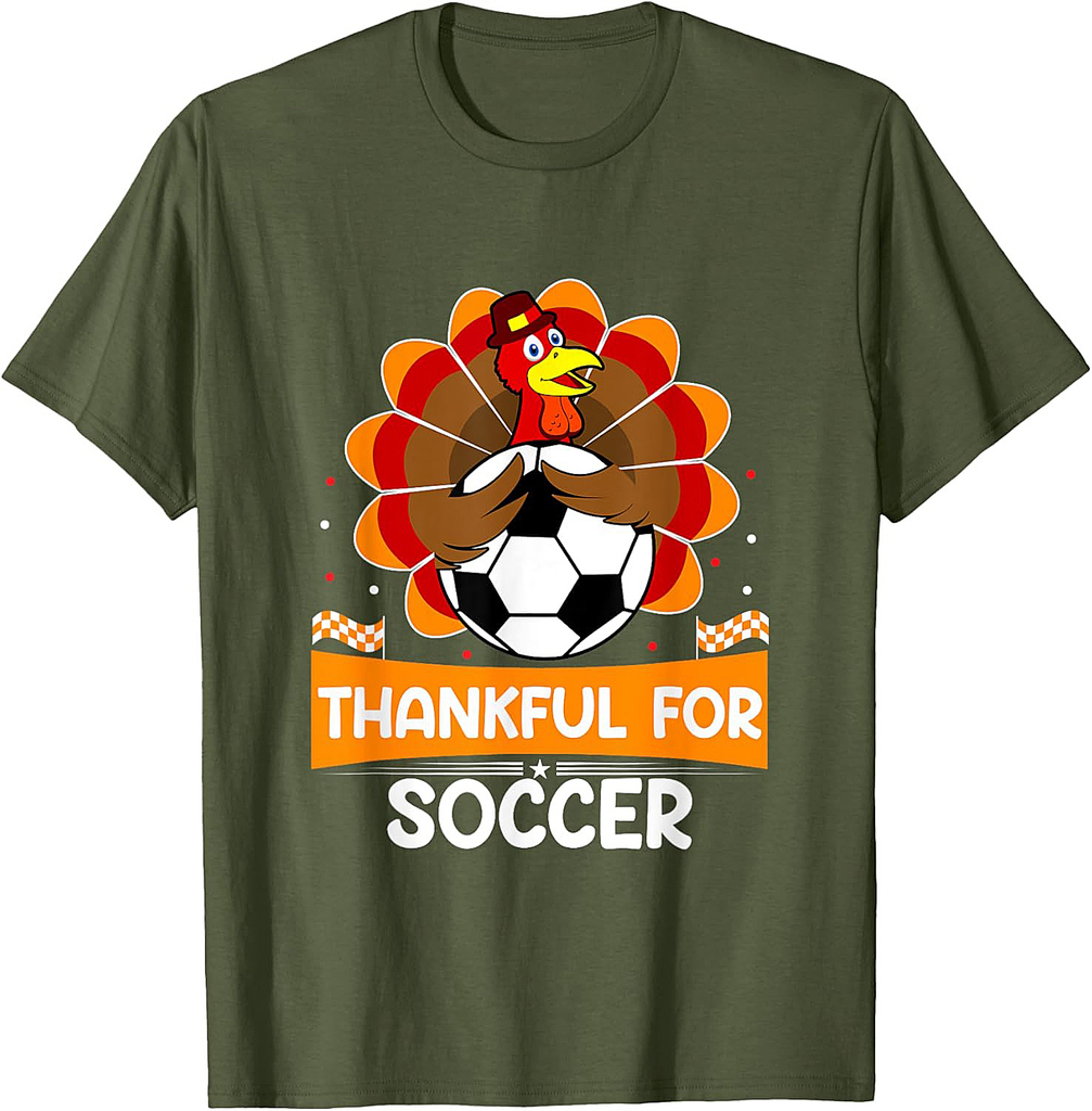 Thankful for Soccer Turkey Happy Thanksgiving soccer T-Shirt