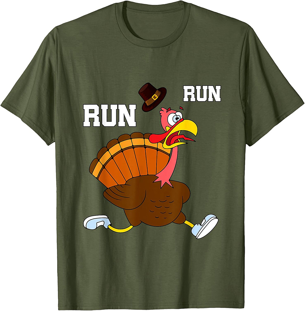 Turkey Run Costume Funny Thanksgiving Running Turkey T-Shirt