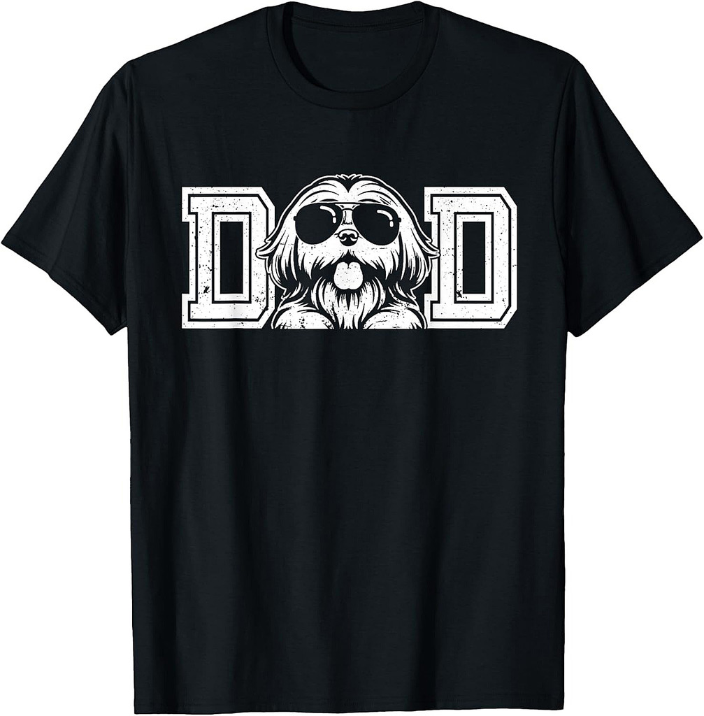 Shih Tzu Dog Owner For Men Shih Tzu Dad Father's Day T-Shirt