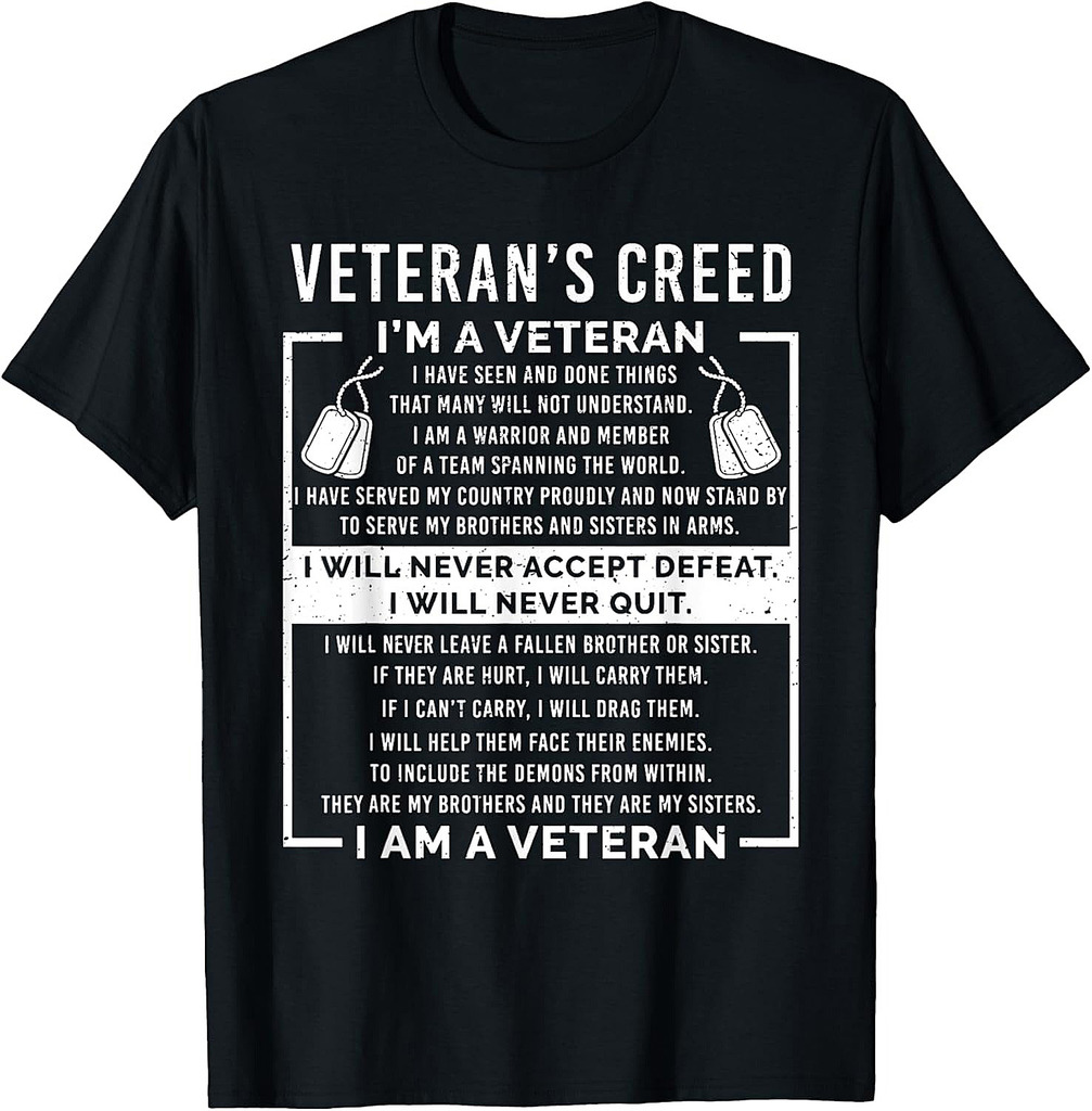 Veteran's creed Patriot War USA Oath Grandpa T-Shirt
