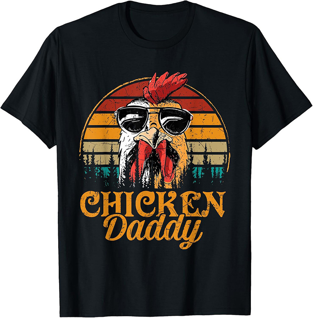 Chicken Daddy Vintage Poultry Farmer Funny Fathers Day T-Shirt