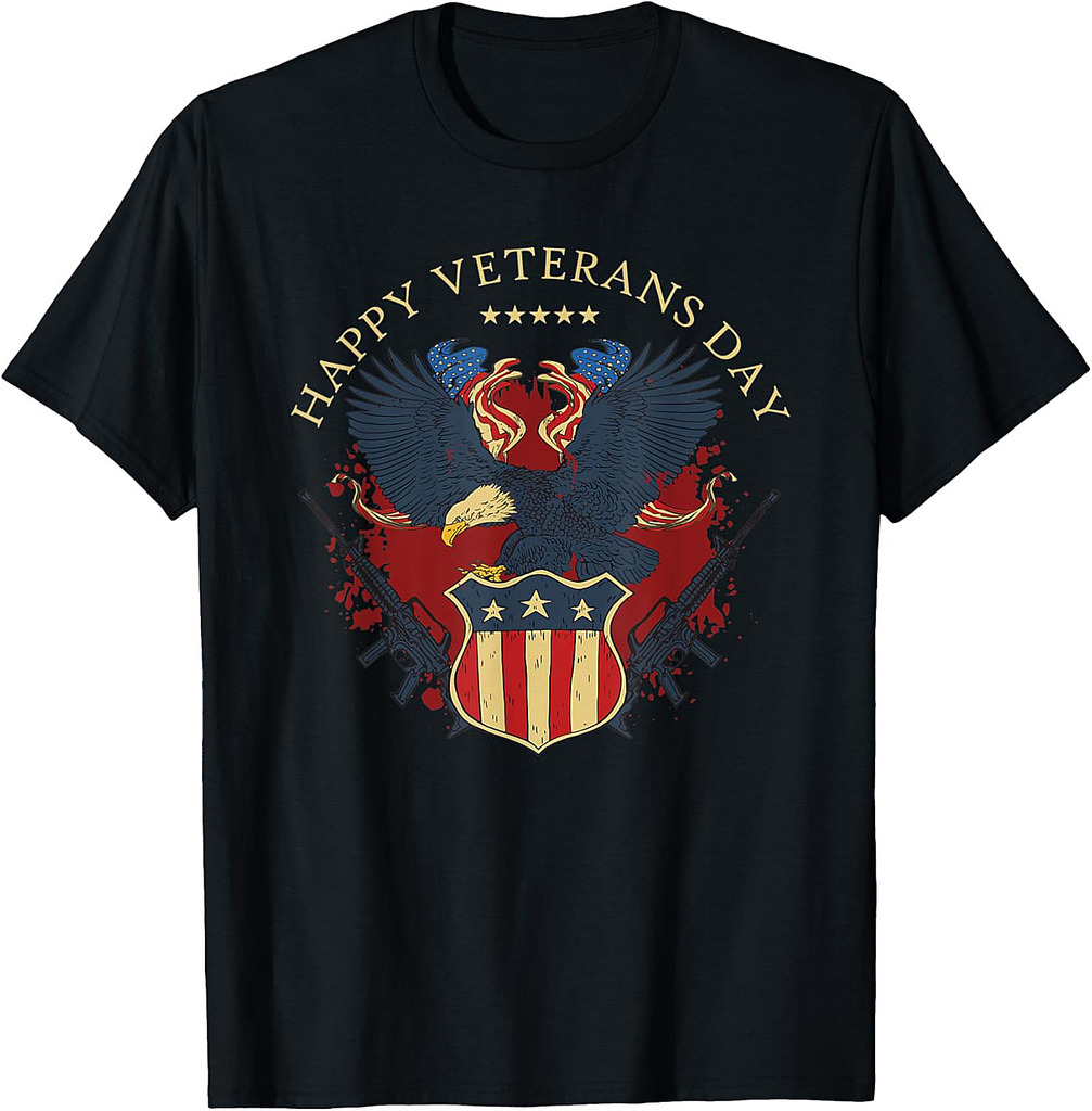 Happy Veterans Day USA America Flag Freedom Patriotic T-Shirt