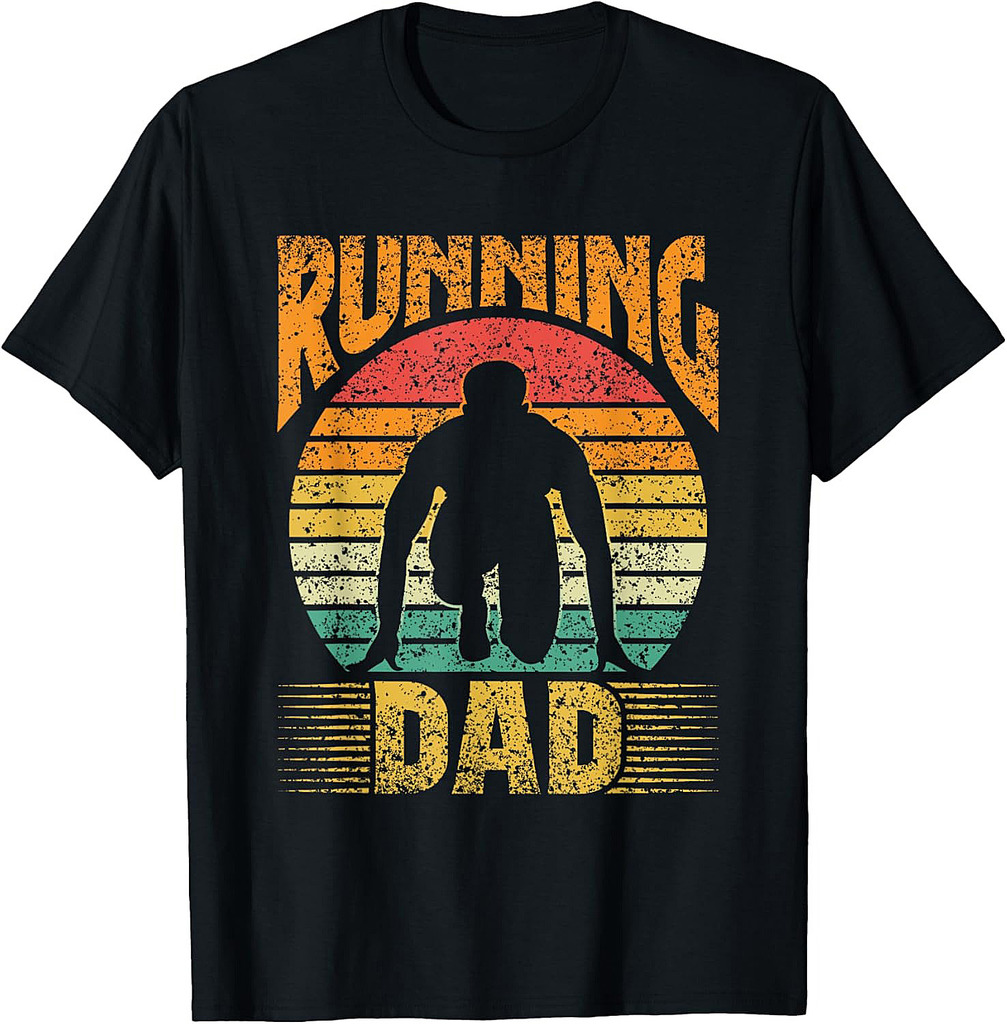 Running Dad Father Jogging Daddy Running Papa Father's Day T-Shirt