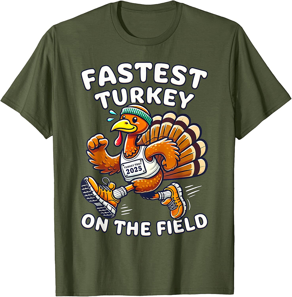 Thanksgiving Turkey Trot 2025 Fastest Turkey on the Field T-Shirt
