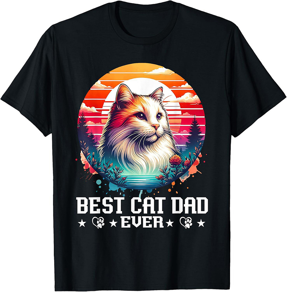 Funny Cats Lovers Best Cat Dad Ever Father's Day Cat Daddy T-Shirt