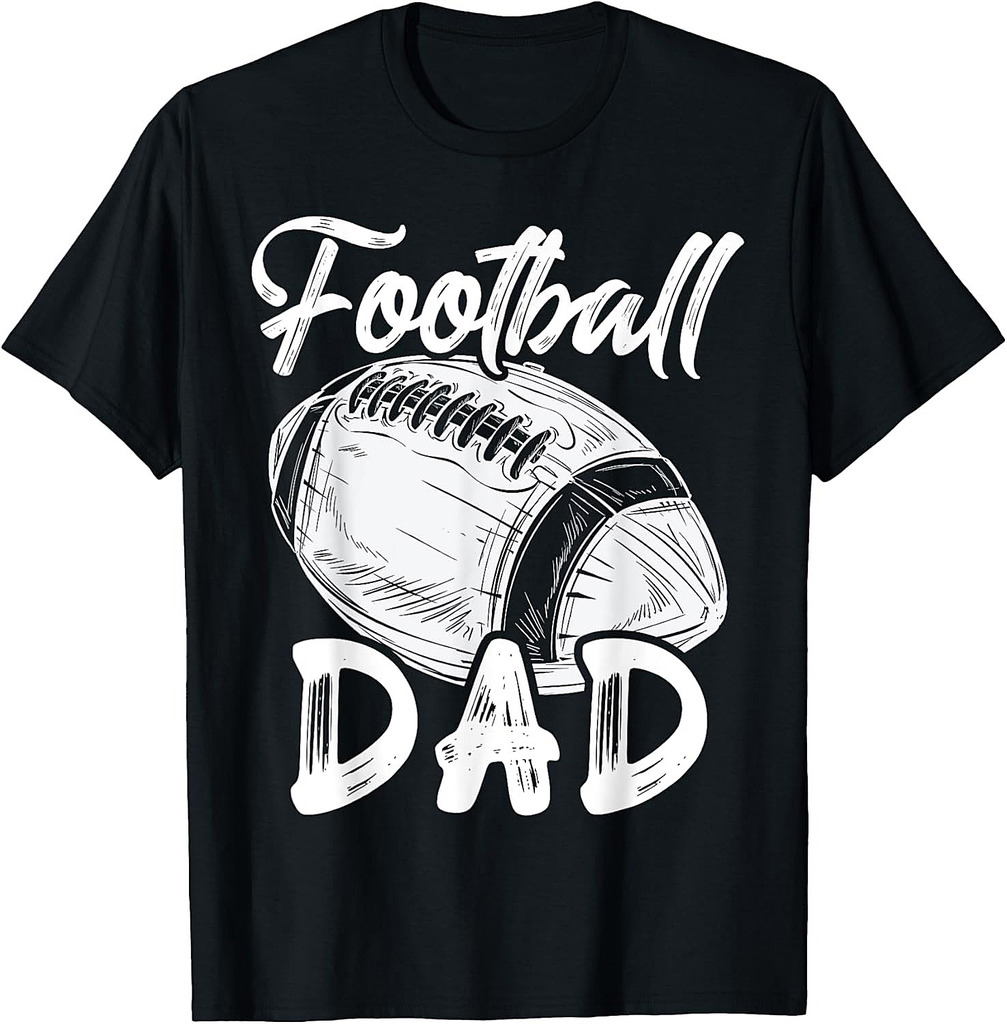 Football Dad For Him Men Family Matching Players Fathers Day T-Shirt