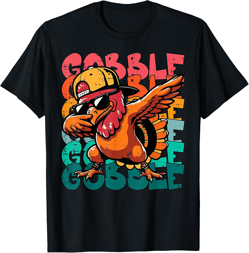 Thanksgiving Turkey Dab Gobble Funny Toddler Boys Youth T-Shirt