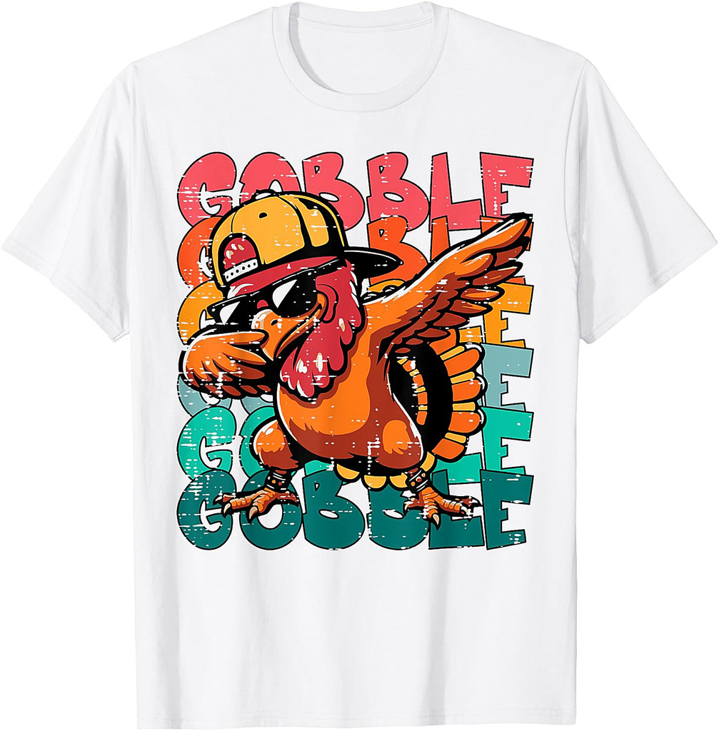 Thanksgiving Turkey Dab Gobble Funny Toddler Boys Youth T-Shirt