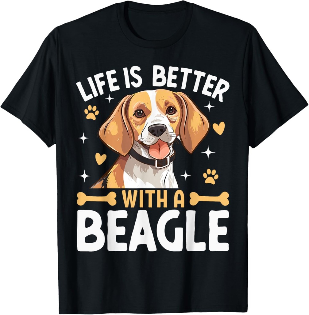 Life Is Better With A Beagle T-Shirt, Small, Black