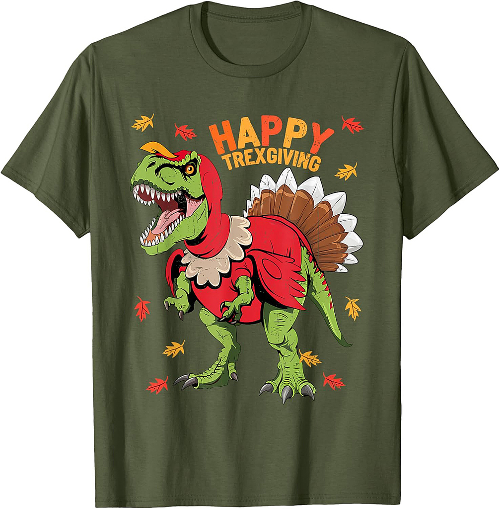 Happy Trexgiving T Rex Dinosaur Turkey Thanksgiving Boys Men T-Shirt