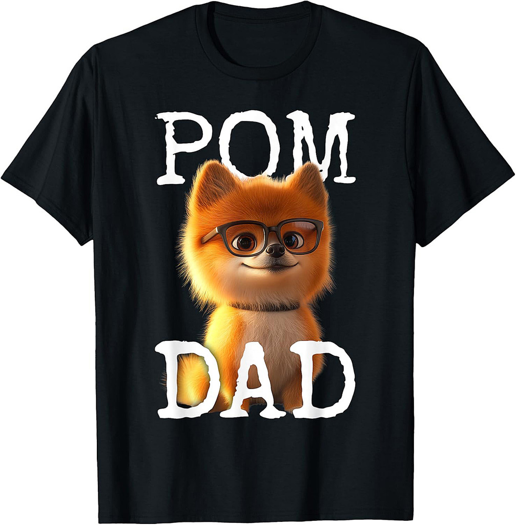 Pom Dad Pomeranian Daddy Spitz Papa Fathers Day T-Shirt