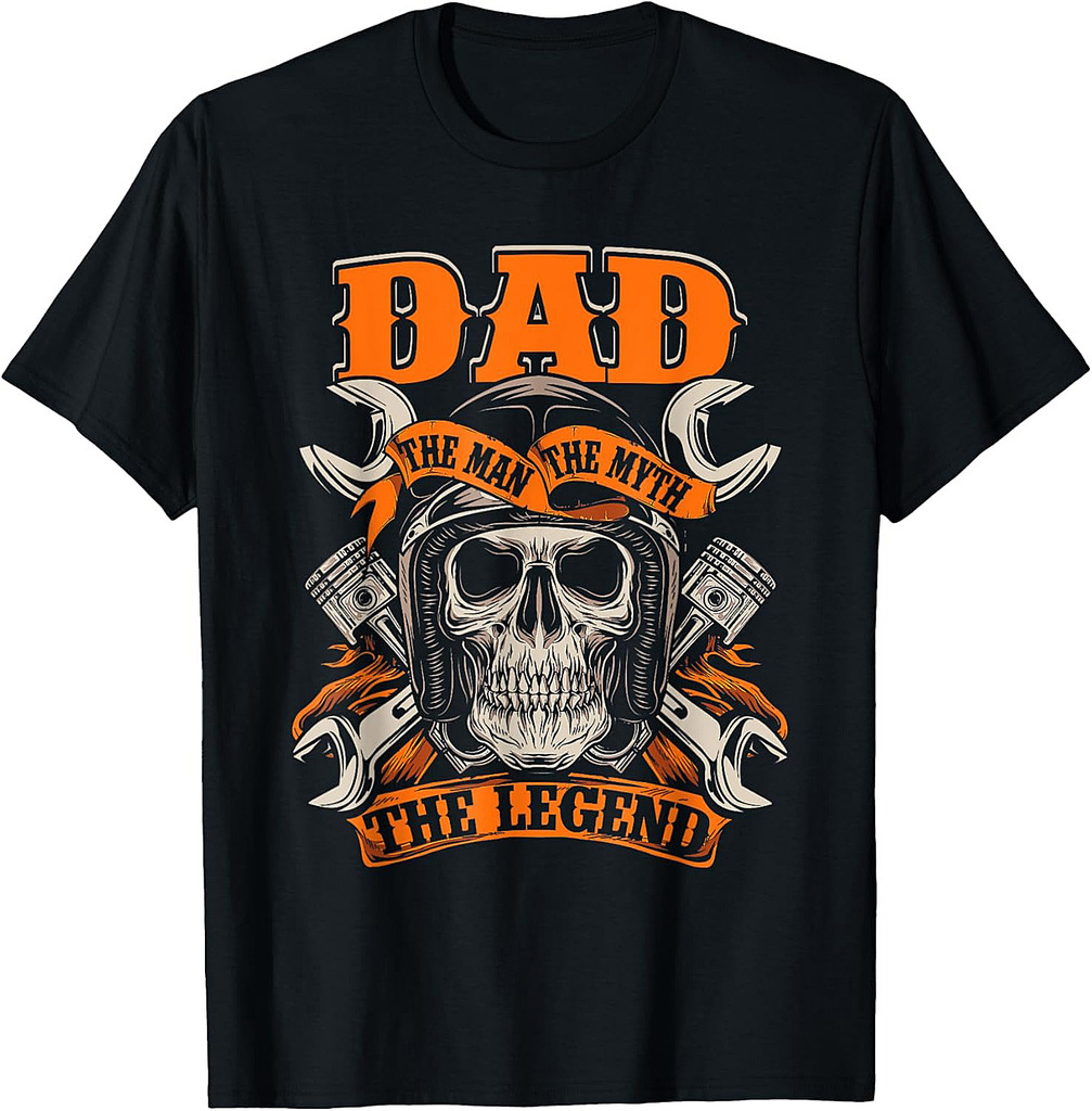 Biker Dad Motorcycle Father's Day The Man, Myth The Legend T-Shirt