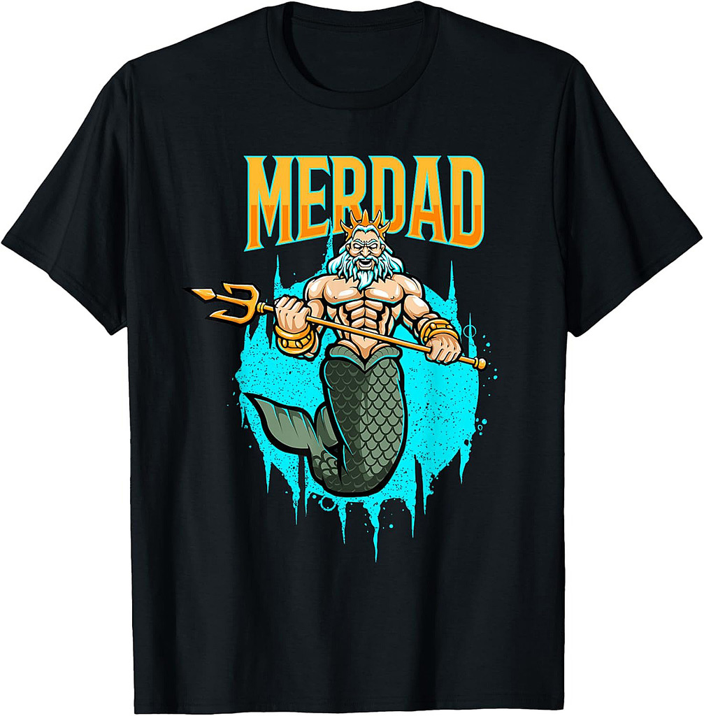 Funny Father's Day Grandfather Mermaid Merdad T-Shirt