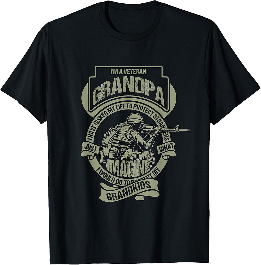 4 July I Veteran Grandad Veterans Independence Day T-Shirt