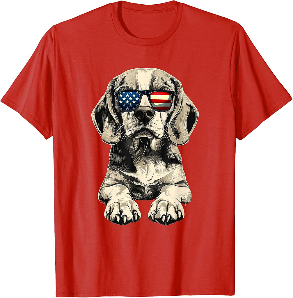 Patriotic Beagle Dog Usa Flag 4Th Of July Beagle  T-Shirt
