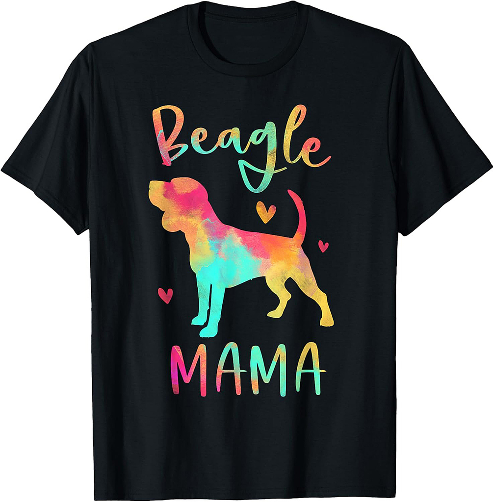 Beagle Mama Colorful Beagle Gifts Dog Mom T-Shirt