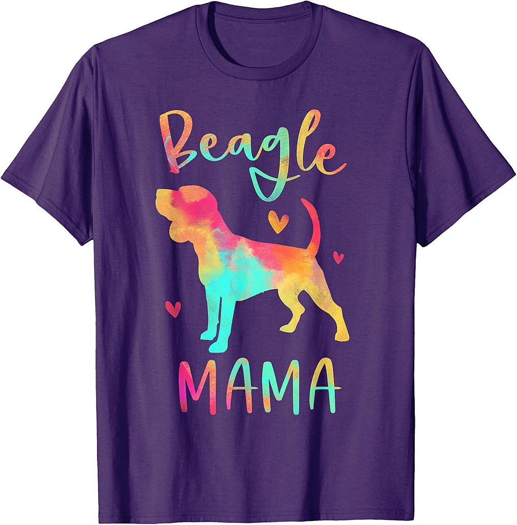 Beagle Mama Colorful Beagle Gifts Dog Mom T-Shirt