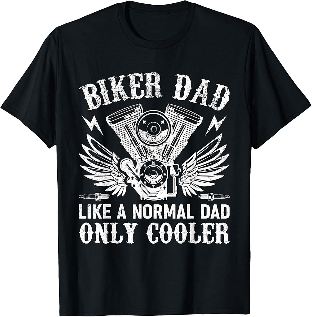 Mens Biker Dad  Motorcycle Father's Day Design for Fathers T-Shirt