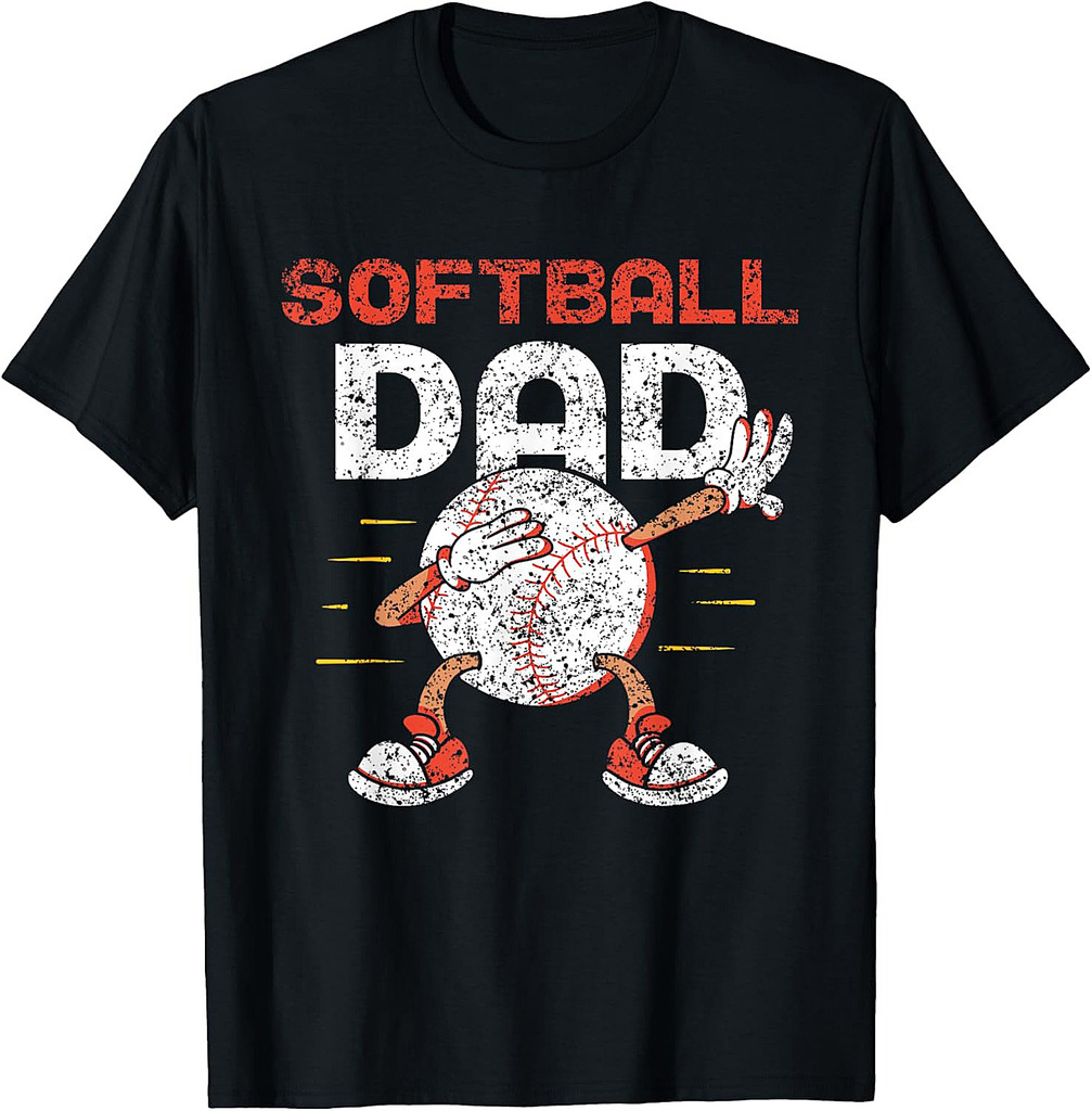 Softball Dad Hobby Player Softballer Lover Softball Father T-Shirt