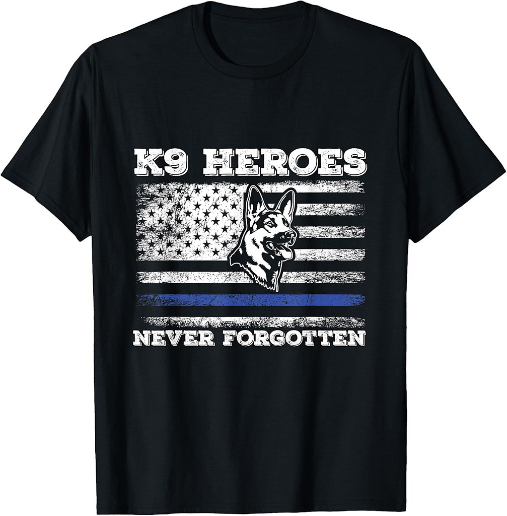 K9 Veteran Military Working Dog USA US Flag K9 Veterans Day T-Shirt
