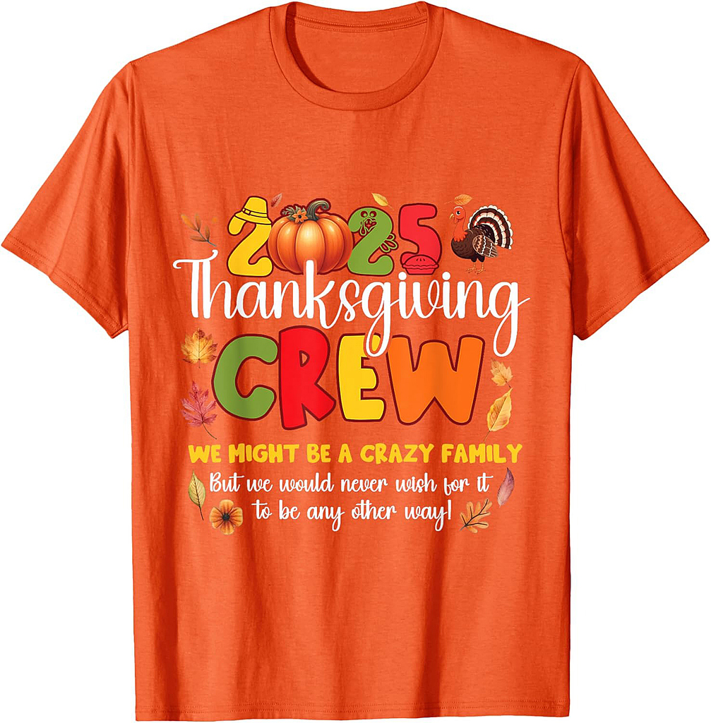 Family Thanksgiving 2025 Thanksgiving Crew Turkey Matching T-Shirt