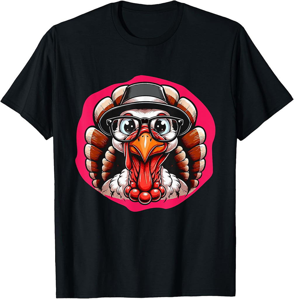 Thanksgiving Hipster Turkey with Glasses 01 T-Shirt