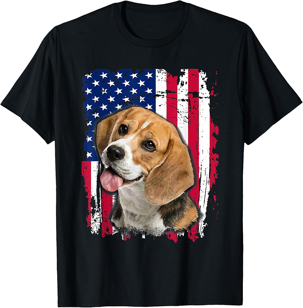 Beagle US flag TShirt 4th of July