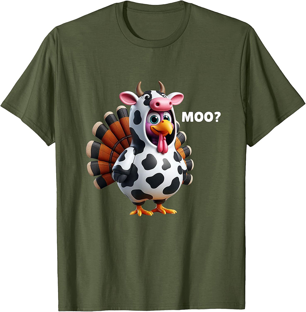 Turkey Moo Funny Thanksgiving Turkey T-Shirt