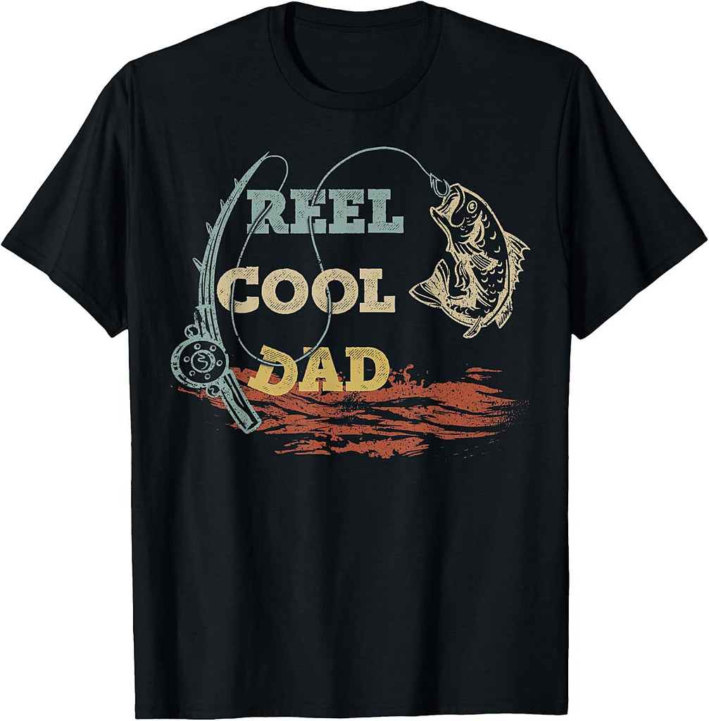 Vintage Reel Cool Dad Fisherman Father's Day Fishing Lover T-Shirt