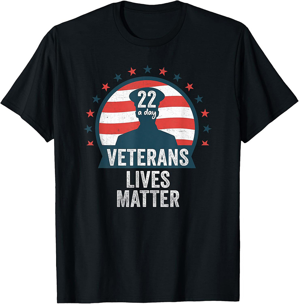 Twenty-two A Day Veterans Lives Matter Veteran Gift Idea T-Shirt