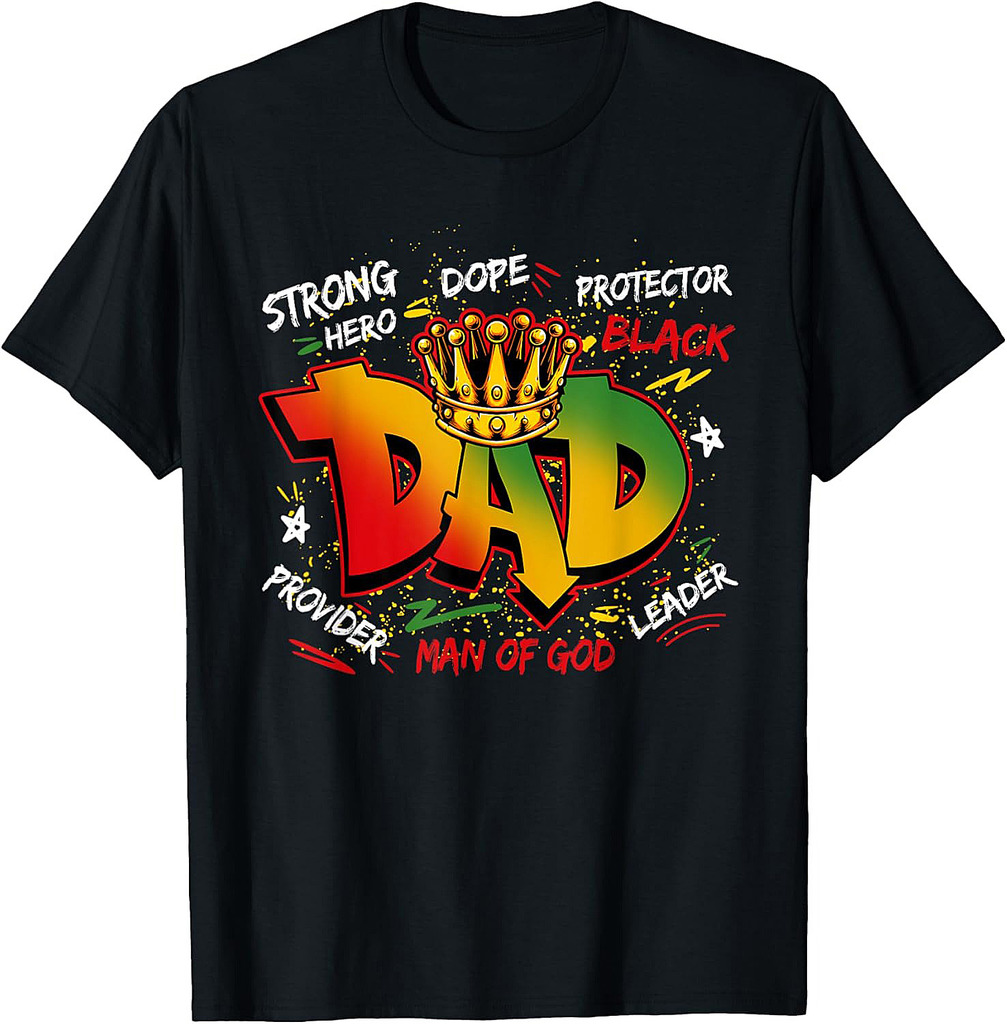 Dope Black Dad Juneteenth Father's Day Black King Men Boys T-Shirt